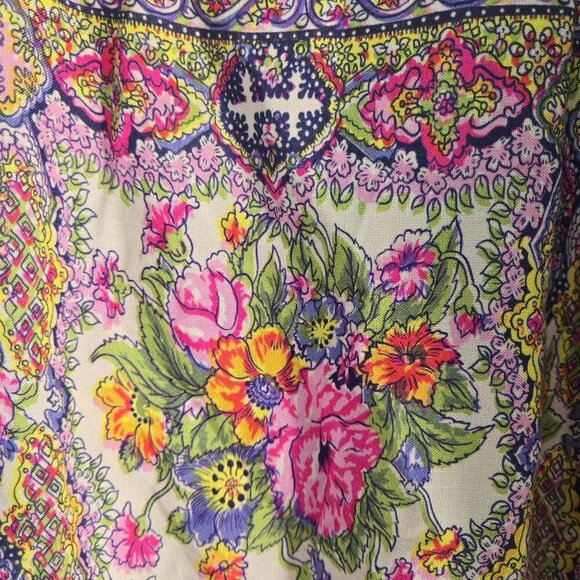 Anthropologie Maeve Caresco Peasant Top Cream Multi Bishop Sleeve Size XS - Picture 9 of 11